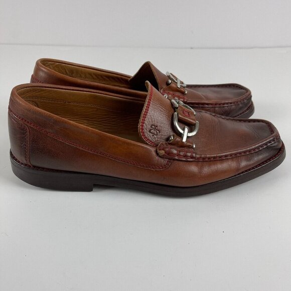 Donald J Pliner Mens Dustee Loafer Dress Shoes Brown Leather Moc Toe Slip On 10M - Picture 4 of 11